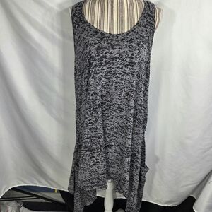 Swimsuits for All Grey Burnt Out Sleeveless Swin Cover Up Dress Pockets One Size